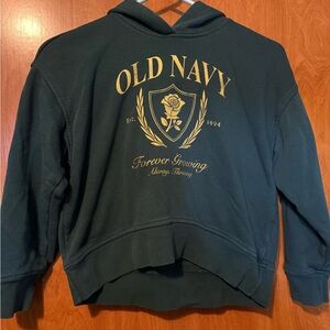 Old Navy Dark Green Hoodie with Gold Emblem